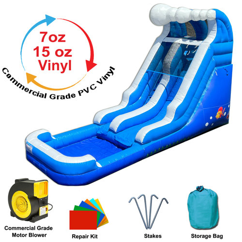 Jingo Jump 16' H x 25' LInflatable Water Slide with Air Blower